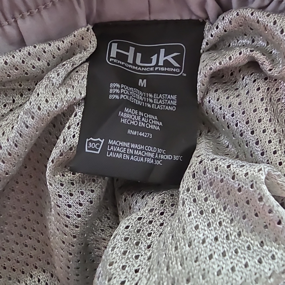 Huk Fishing In And Out Of Water Gray Shorts with Blue Drawstring Mens Medium - Picture 8 of 8
